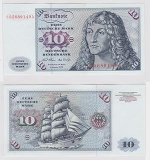 T141854 Banknote 10 DM Deutsche Mark Ro. 270a Schein 2.Jan. 1970 KN CD 5689140 A