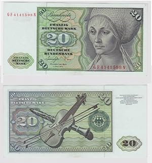T147225 Banknote 20 DM Deutsche Mark Ro. 276a Schein 1.Juni 1977 KN GF 4141598 N