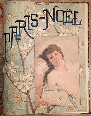 4 revues reliées en 1 volume relié : Paris-Noël 1888-1889 Paris-Noël 1887-1888 Figaro Illustré 18...