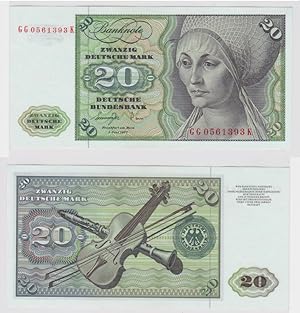 T146886 Banknote 20 DM Deutsche Mark Ro. 276a Schein 1.Juni 1977 KN GG 0561393 K