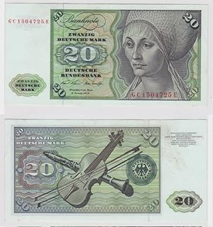 T147549 Banknote 20 DM Deutsche Mark Ro. 271a Schein 2.Jan. 1970 KN GC 1504725 E