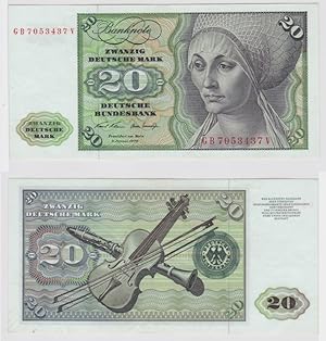 T147983 Banknote 20 DM Deutsche Mark Ro. 271a Schein 2.Jan. 1970 KN GB 7053437 V