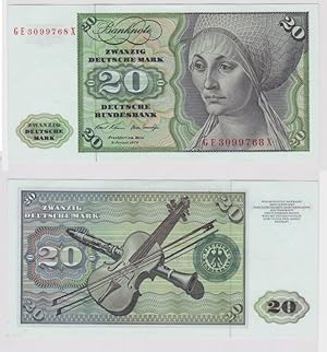 T147670 Banknote 20 DM Deutsche Mark Ro. 271b Schein 2.Jan. 1970 KN GE 3099768 X