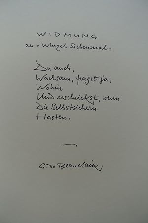 Wurzel Siebenmal. Kurzgedichte und Anderes. Neu-Isenburg 1980. 4to. 68 Seiten. Rotbrauner bibliop...