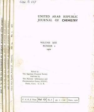 Bild des Verkufers fr United Arab Republic journal of chemistry. Vol.XIII, n.1, 2, 3, 4. Anno 1970 zum Verkauf von Biblioteca di Babele