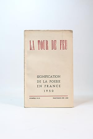 La Tour de Feu N°32-33 : Signification de la poésie en France 1950