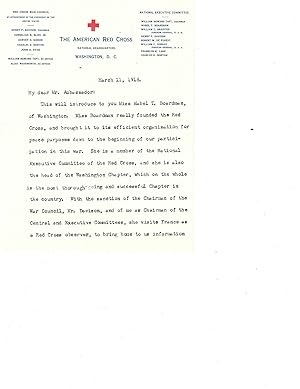 Seller image for President Taft Typed Letter Signed on Mabel Boardman and the American Red Cross in World War I, 1918 for sale by Max Rambod Inc
