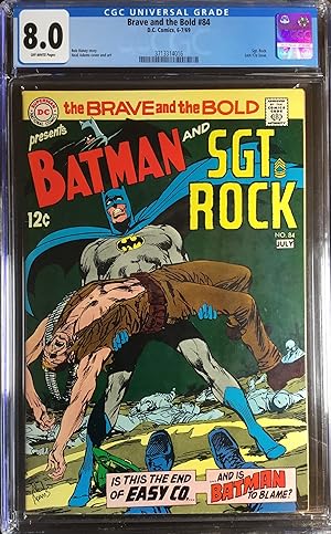 The BRAVE and the BOLD No. 84 (June/July 1969) - Neal Adams art - CGC Graded 8.0 (VF)