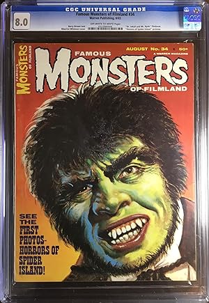 FAMOUS MONSTERS of FILMLAND No. 34 (Aug. 1965) CGC Graded 8.0 (VF)