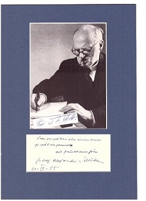 Seller image for RUDOLF ALEXANDER SCHRDER (R.A. Schrder, 1878-1962) deutscher Schriftsteller, bersetzer, Dichter, evangelischer Kirchenlieddichter sowie Architekt und Maler, Pour le mrite fr Wissenschaft und Knste, Grnder des Insel-Verlages for sale by Herbst-Auktionen