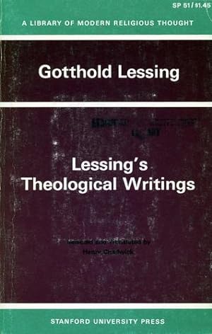 Immagine del venditore per Lessings Theological Writings: Selections in Translation (Library of Modern Religious Thought) by Gotthold Lessing, Henry Chadwick [Paperback ] venduto da booksXpress
