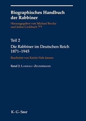 Bild des Verkufers fr Die Rabbiner im Deutschen Reich 1871-1945 zum Verkauf von AHA-BUCH GmbH