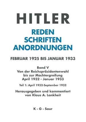Bild des Verkufers fr April 1932 - September 1932 zum Verkauf von AHA-BUCH GmbH
