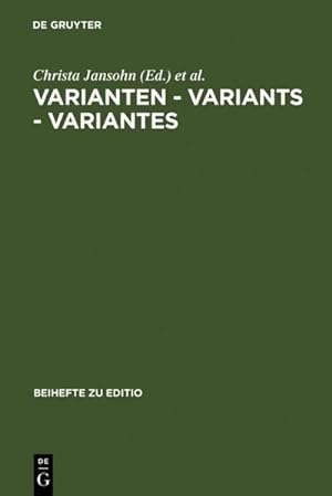 Bild des Verkufers fr Varianten - Variants - Variantes zum Verkauf von AHA-BUCH GmbH