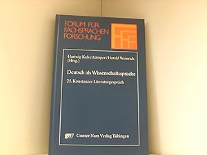 Bild des Verkufers fr Deutsch Als Wissenschaftssprache: 25. Konstanzer Literaturgesprach Des Buchhandels, 1985 zum Verkauf von Book Broker