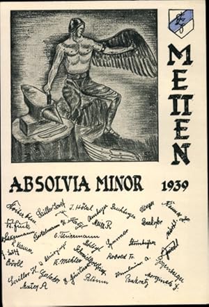 Studentika Ansichtskarte / Postkarte Metten an der Donau Niederbayern, Absolvia Minor 1939