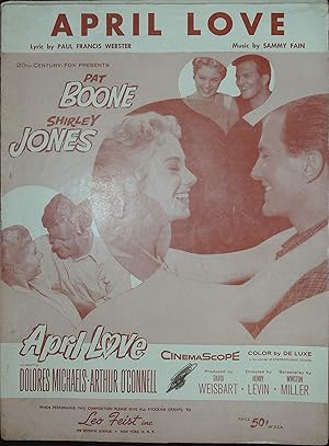 Imagen del vendedor de April Love Sheet Music 1957 Pat Boone, Shirley Jones a la venta por AcornBooksNH