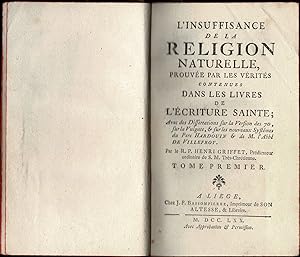 Seller image for L'insuffisance de la religion naturelle for sale by La Bouquinerie