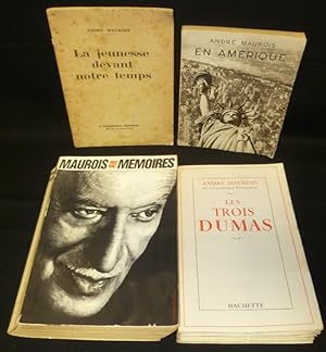 Seller image for Lot de 4 ouvrages d'Andr Maurois: Les trois Dumas - En Amrique - La jeunesse devant notre temps - Mmoires (4 volumes) for sale by Abraxas-libris