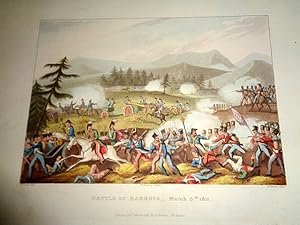Battle of Barrosa March 5th 1811. Hand Coloured Aquatint. Pub March 1st 1815.