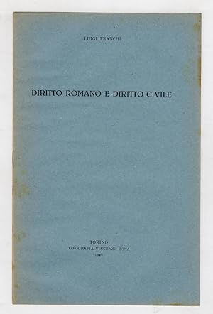 Imagen del vendedor de Diritto romano e diritto civile. a la venta por Libreria Oreste Gozzini snc