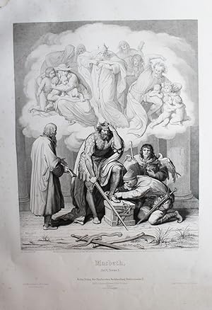 "Macbeth, Act V, Scene 3." originaler Kupferstich/copper engraving ca./aprox. 50,5x41,5cm (Platte...