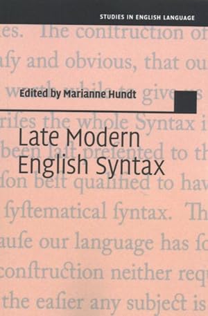 Imagen del vendedor de Late Modern English Syntax a la venta por GreatBookPrices