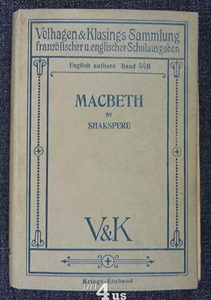 Image du vendeur pour Macbeth by Shakspere Velhagen & Klasings Sammlung franzsischer u. englischer Schulausgaben ; English authors Band : 44B mis en vente par art4us - Antiquariat