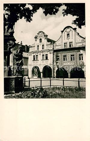 Postkarte Carte Postale 73682835 Ladek Zdroj Stylowe kamienice w rynku Stilvolle Stadthaeuser Mar...