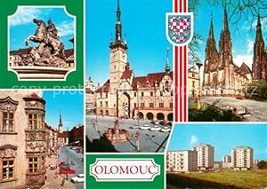 Postkarte Carte Postale 73687004 Olomouc Caesarova kasna Radnice Svatovaclavsky dom Namesti Rude ...