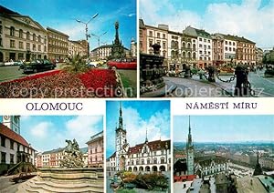 Postkarte Carte Postale 73687680 Olomouc Motive Innenstadt Platz Brunnen Kirche Rathaus Olomouc