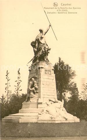 Bild des Verkufers fr Postkarte Carte Postale 73688851 Courtrai Flandre Monument de la Bataille des Eperons d'Or Courtrai Flan zum Verkauf von Versandhandel Boeger