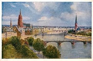 Bild des Verkufers fr Postkarte Carte Postale 73698461 Frankfurt Main Gesamtansicht Blick ueber den Main Dom Kirche Liebig Kue zum Verkauf von Versandhandel Boeger