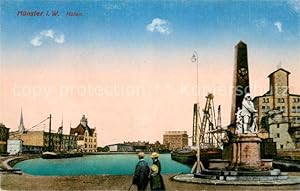 Postkarte Carte Postale 73700845 Muenster Westfalen Hafen Denkmal Muenster Westfalen