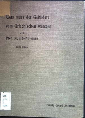 Imagen del vendedor de Was mu der Gebildete vom Griechischen wissen? a la venta por books4less (Versandantiquariat Petra Gros GmbH & Co. KG)