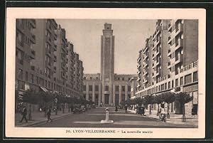 Carte postale Lyon-Villeurbanne, La nouvelle Mairie