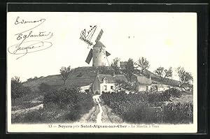 Carte postale Noyers, Le Moulin a Vent, vue sur moulin à vent