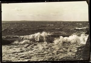 Foto Swinemünde Pommern, Wellenschlag an der Mole