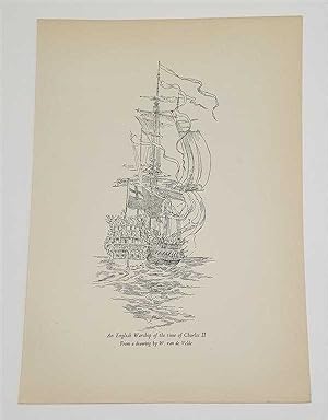 Seller image for English Warship, Time of Charles II (Sailing Craft, 1933 Litho Print) for sale by Maynard & Bradley