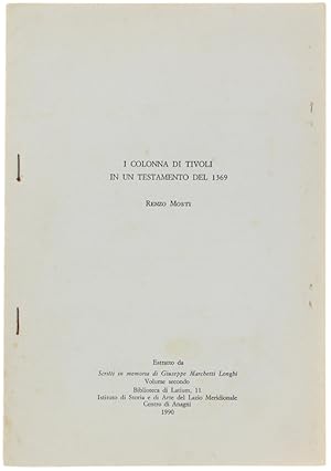 I COLONNA DI TIVOLI IN UN TESTAMENTO DEL 1369.: