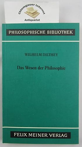 Bild des Verkufers fr Das Wesen der Philosophie. Mit e. Einleitung hrsg. von Otto Pggeler / Philosophische Bibliothek ; Bd. 370 zum Verkauf von Chiemgauer Internet Antiquariat GbR