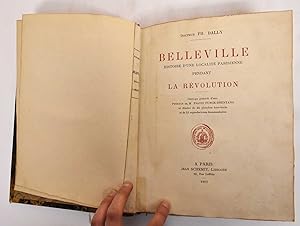 Belleville Histoire D'une Localite Parisienne Pendant la Revolution