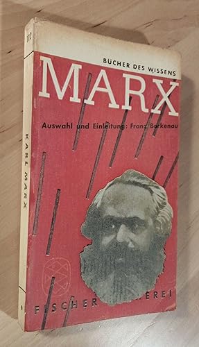 Bild des Verkufers fr Marx. Auswahl und Einleitung von Franz Borkenau zum Verkauf von Llibres Bombeta