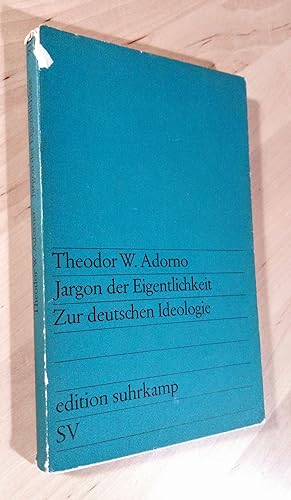 Seller image for Jargon der Eigentlichkeit. Zur deutschen Ideologie for sale by Llibres Bombeta