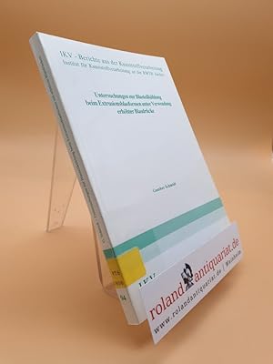 Bild des Verkufers fr Untersuchungen zur Blasteilkhlung beim Extrusionsblasformen unter Verwendung erhhter Blasdrcke = Investigations of the blow moulded part cooling in extrusion blow moulding by using increased blow pressure / Gunther Schmidt / RWTH Aachen. Institut fr Kunststoffverarbeitung in Industrie und Handwerk: IKV-Berichte aus der Kunststoffverarbeitung ; Bd. 94 Technisch-wissenschaftlicher Bericht des Instituts fr Kunststoffverarbeitung an der Rheinisch-Westflischen Technischen Hochschule Aachen zum Verkauf von Roland Antiquariat UG haftungsbeschrnkt