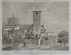 Seller image for Vue de l'Eglise Santo Ambrogio a Milan, 1820 for sale by Il Bulino Antiche Stampe srl