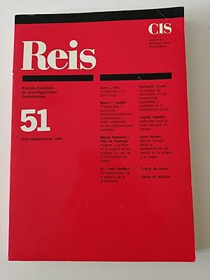Imagen del vendedor de REIS : Revista Espaola de Investigaciones Sociolgicas. 51, julio-septiembre 1990 a la venta por Perolibros S.L.
