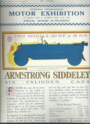 The Sphere: Fifteenth International Motor Exhibition at White City & Olympia Nov. 4-12, 1921.