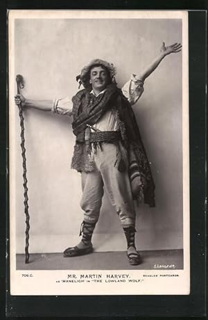 Seller image for Ansichtskarte Schauspieler Martin Harvey als Manelich in The Lowland Wolf for sale by Bartko-Reher