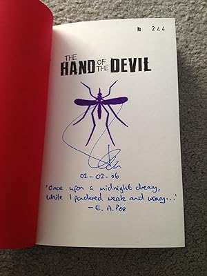 Imagen del vendedor de HAND OF THE DEVIL: SIGNED LINED DATED UK LIMITED EDITION HARDCOVER WITH EDGAR ALLAN POE QUOTE a la venta por Books for Collectors